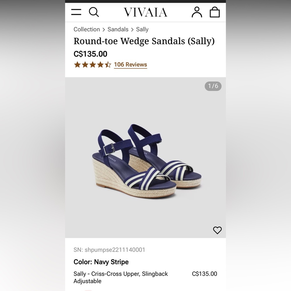 Round-toe Wedge Sandals